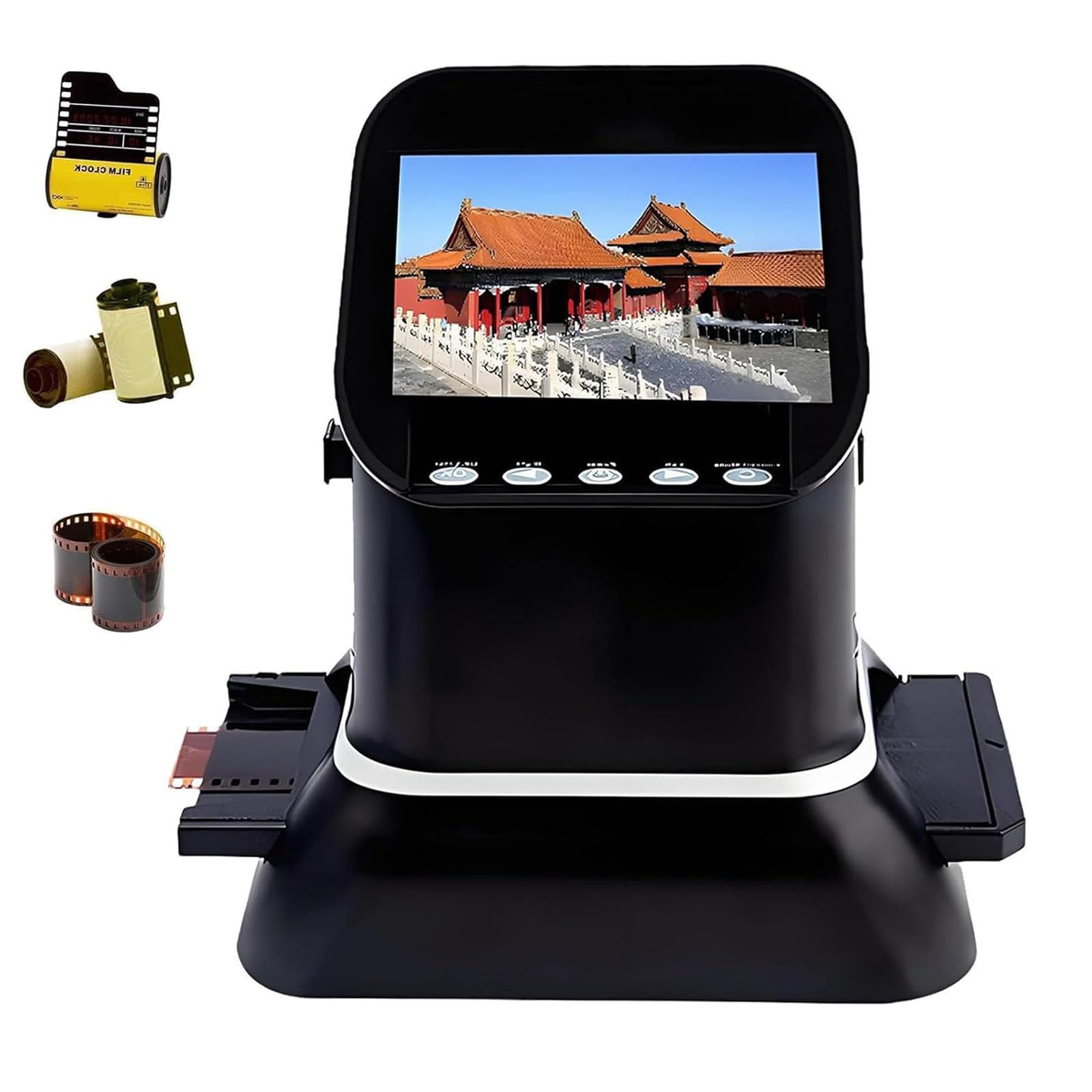 Scanner per Diapositive E Negativi,Scanner Film Ad Alta Risoluzione 120,Scanner Fotografico per Diapositive Negativi da 22 Megapixel,con Schermo LCD 4,3"