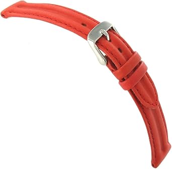 18mm Morellato Genuine Calfskin Double Padded Stitched Red Watch Band Strap 1617