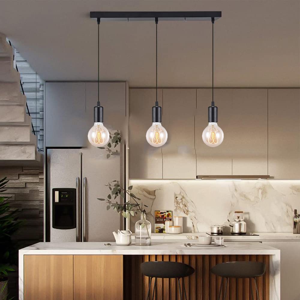 Lampada a ragno moderna nero Lampadario a sospensione metallo, illuminazione industriale a soffitto, lampadario E27 3 luci per soggiorno ristorante camera da letto sala da pranzo