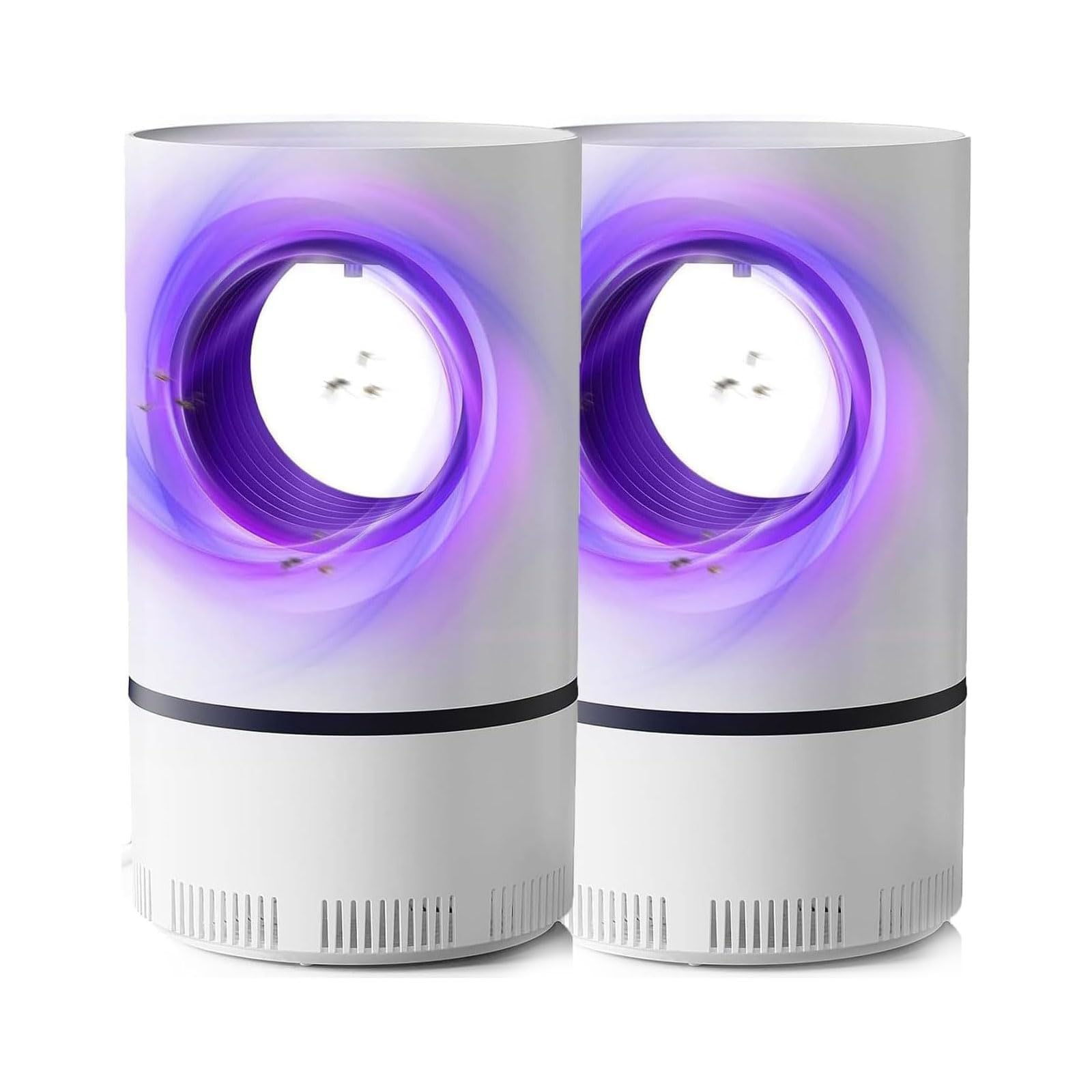electric fly killers for the home mosquito killer lamp USB-powered Detachable tray Blue LED Suction-Style Suitable for bedrooms offices gardens and kitchens（2pcs）