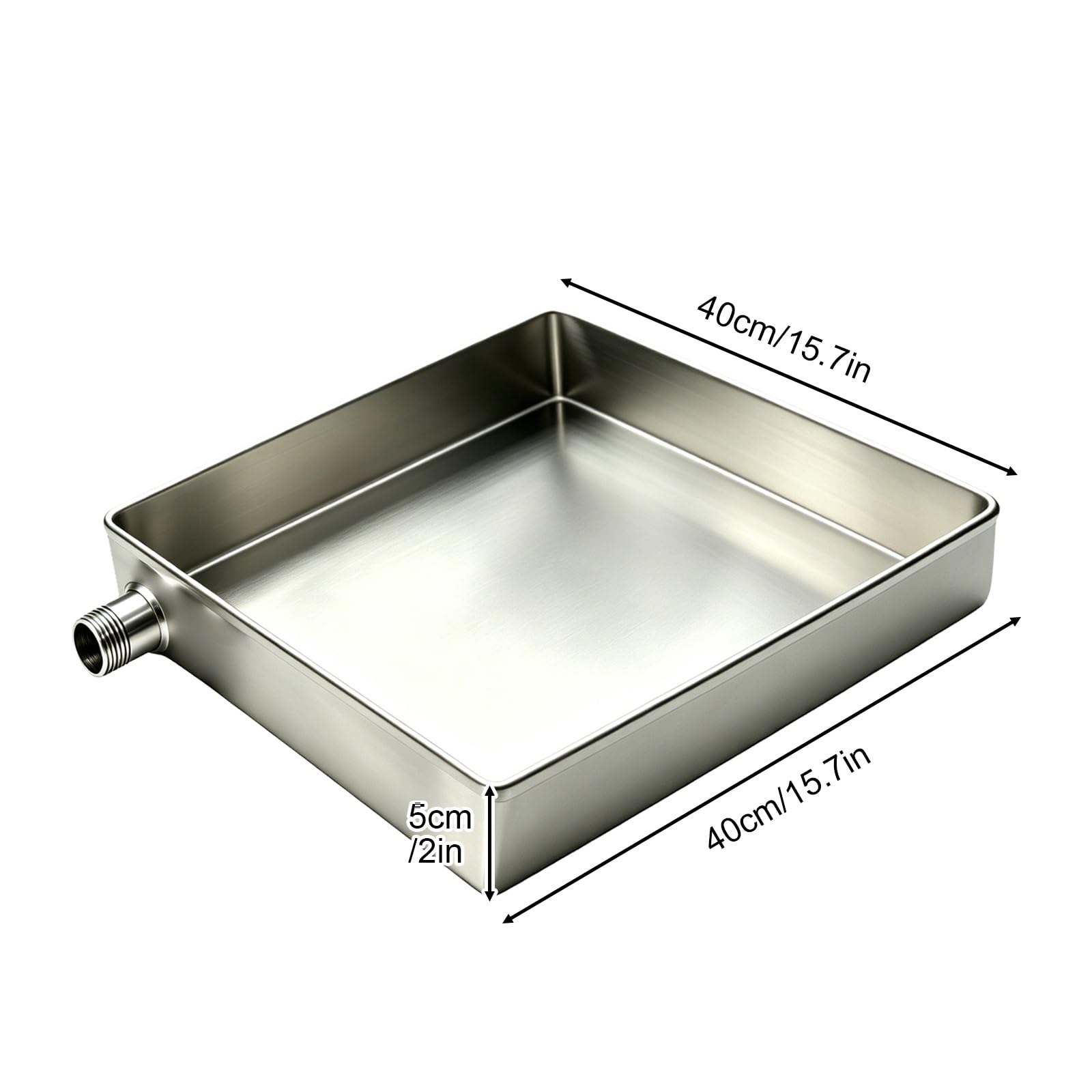 Bandeja Agua Climatizador Inoxidable, Deposito Agua Aire Acondicionado | Bandeja Condensados Reforzada Acero Inoxidable 304 para Unidad Exterior Aire Acondicionado(40x40cm/15.7x15.7in)