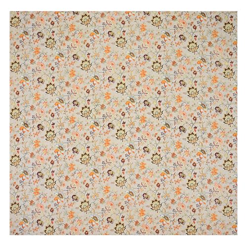 Image of Mafatlal Saanjh 144 TC Cotton King Bedding Collection 108x108 Inch | Warm Season Cooling Comfort | Ethnic Look | Floral Finish | Lightweight Smooth Fabric | Pillow Cover Included | Pastel Cream