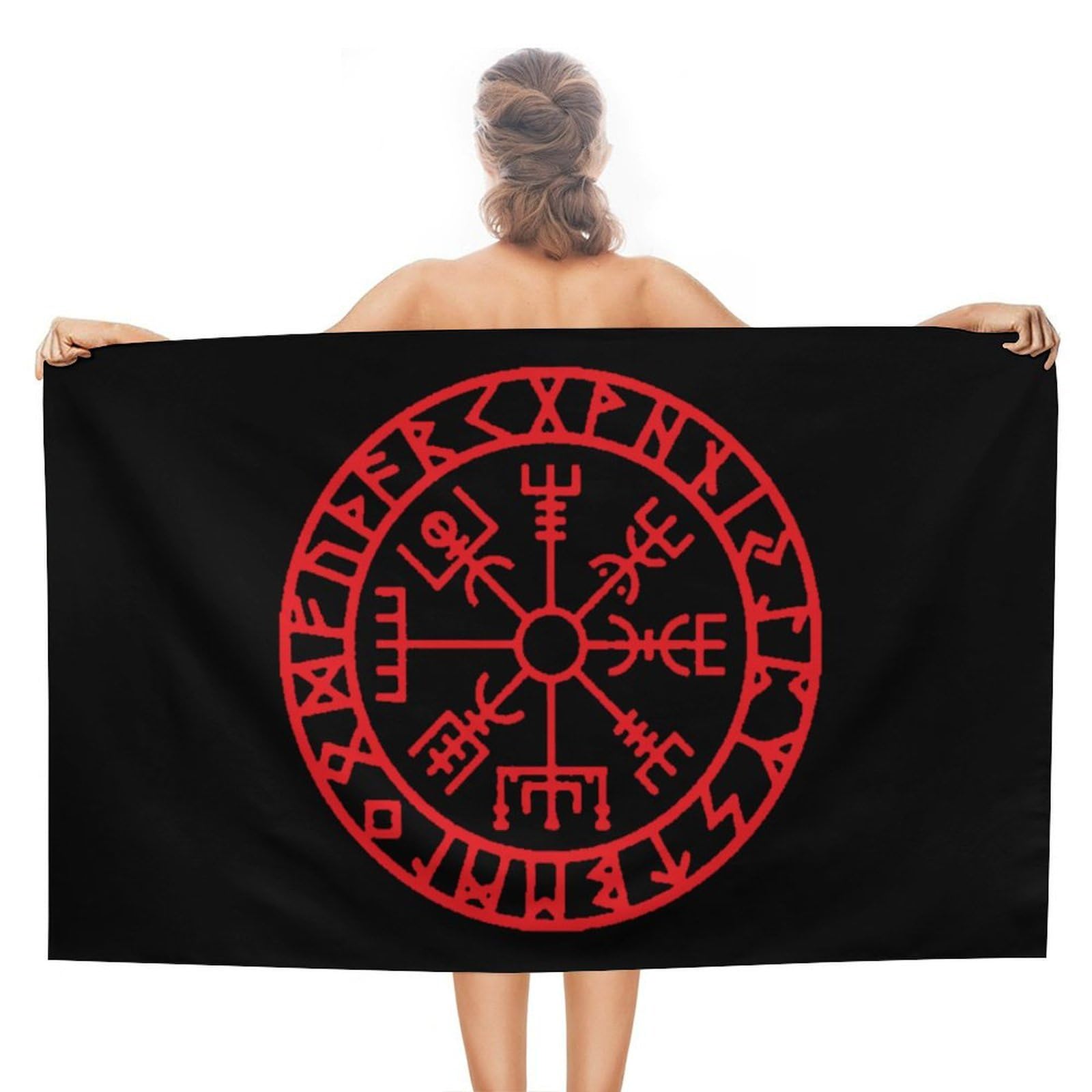 CGSBNGHA Viking Nordic Compass Beach Towels Soft Bathroom Bath Pool Swim Towels for Women Men