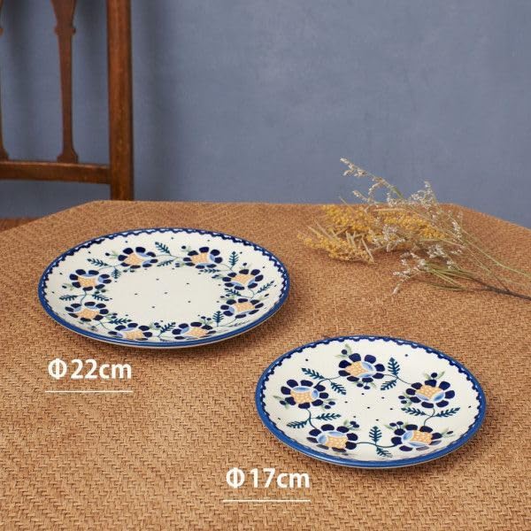 Amazon.co.jp: IZ56065Sポーリッシュポタリー プレート ブルー 花柄