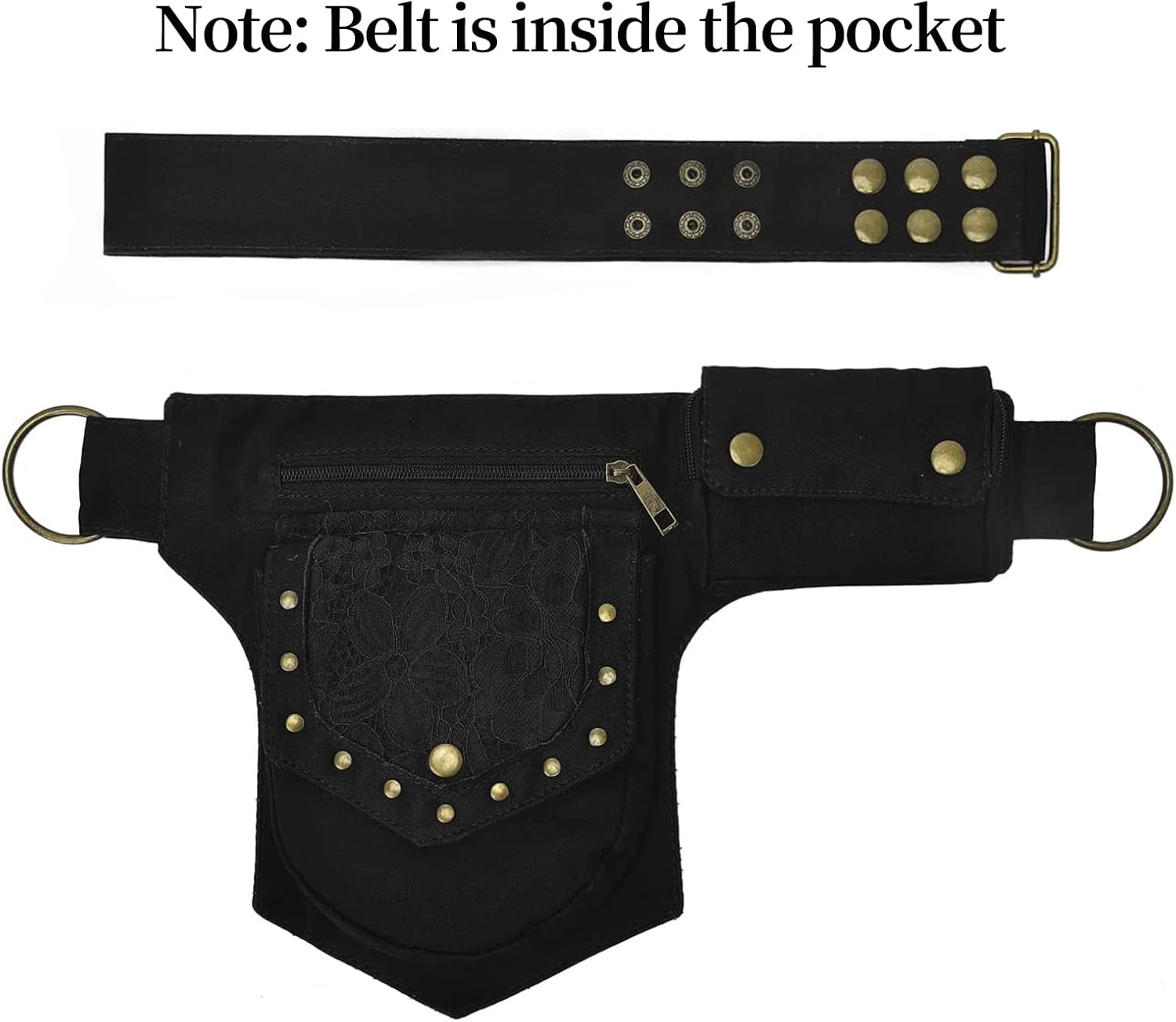 Renaissance Faire Festival Thigh Bag - Drop Leg Fanny Pack for Women - Lace Waist Utility Hip Belt - Renaissance Accessories