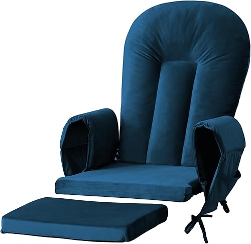 SyyBhb Cojines de repuesto Glider Rocker con bolsillo de almacenamiento, 5 unidades, terciopelo suave grueso, universales para uso en mecedora