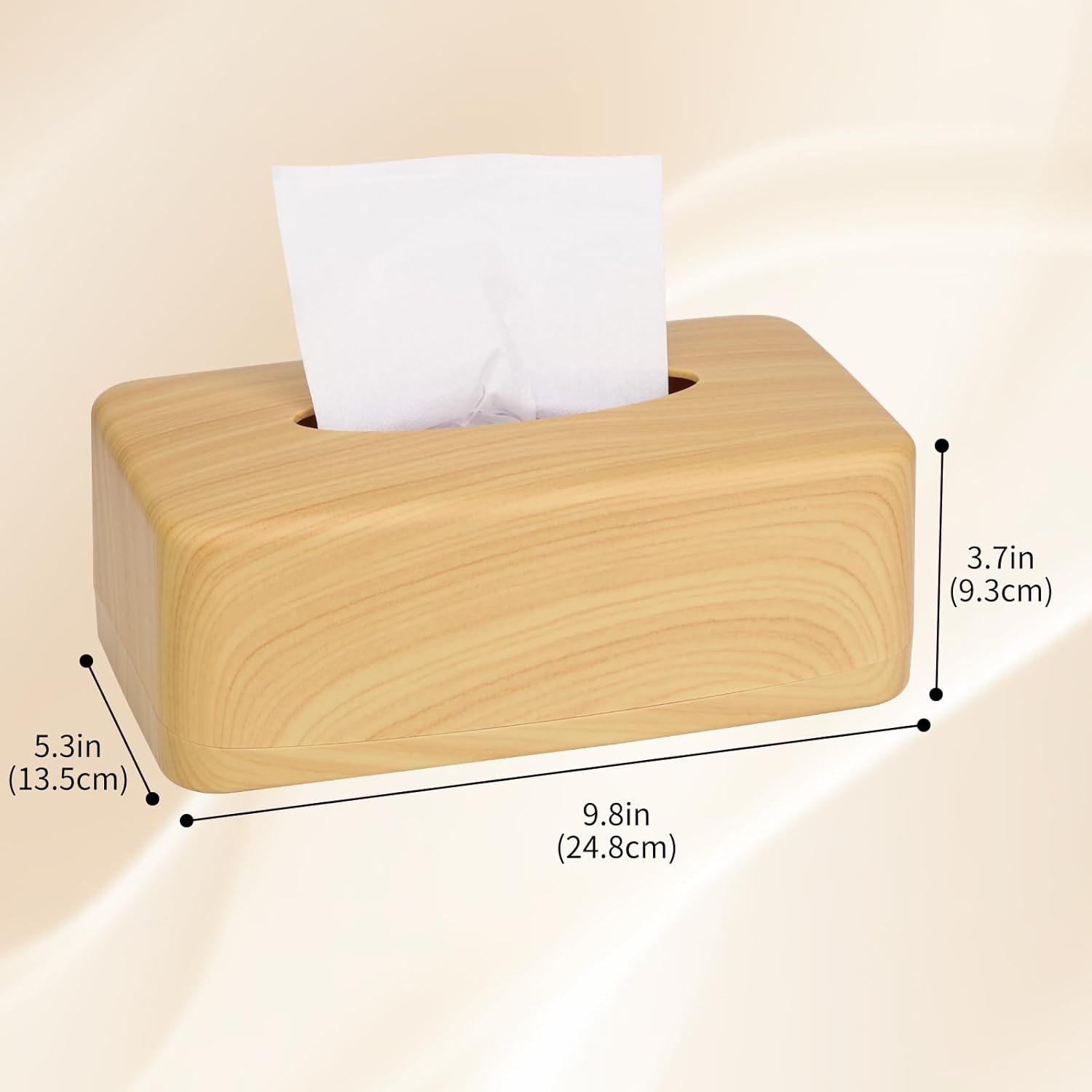 MOCHTERO Modern Tissue Box Cover,Rectangular Wood Grain Finish Tissue Holders,for Bathrooms,Bedroom, Dinner Table,Living Room,Office