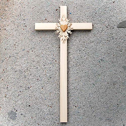 Cruz de madera con corazón Choalis regalo inolvidable para bautizos bodas y comuniones 2