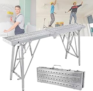 Scaffolding Platform Folding Scaffolding Platform ，Multipurpose Work Platform Scaffold Tower Ladder Stool Work Bench for Home Improvement, Washing Vehicles, Maintenance Work (Color : 180cm)