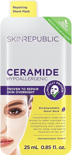 Skin Republic Ceramide Sheet Mask Proven to Repair Skin Overnight. Made in Korea.