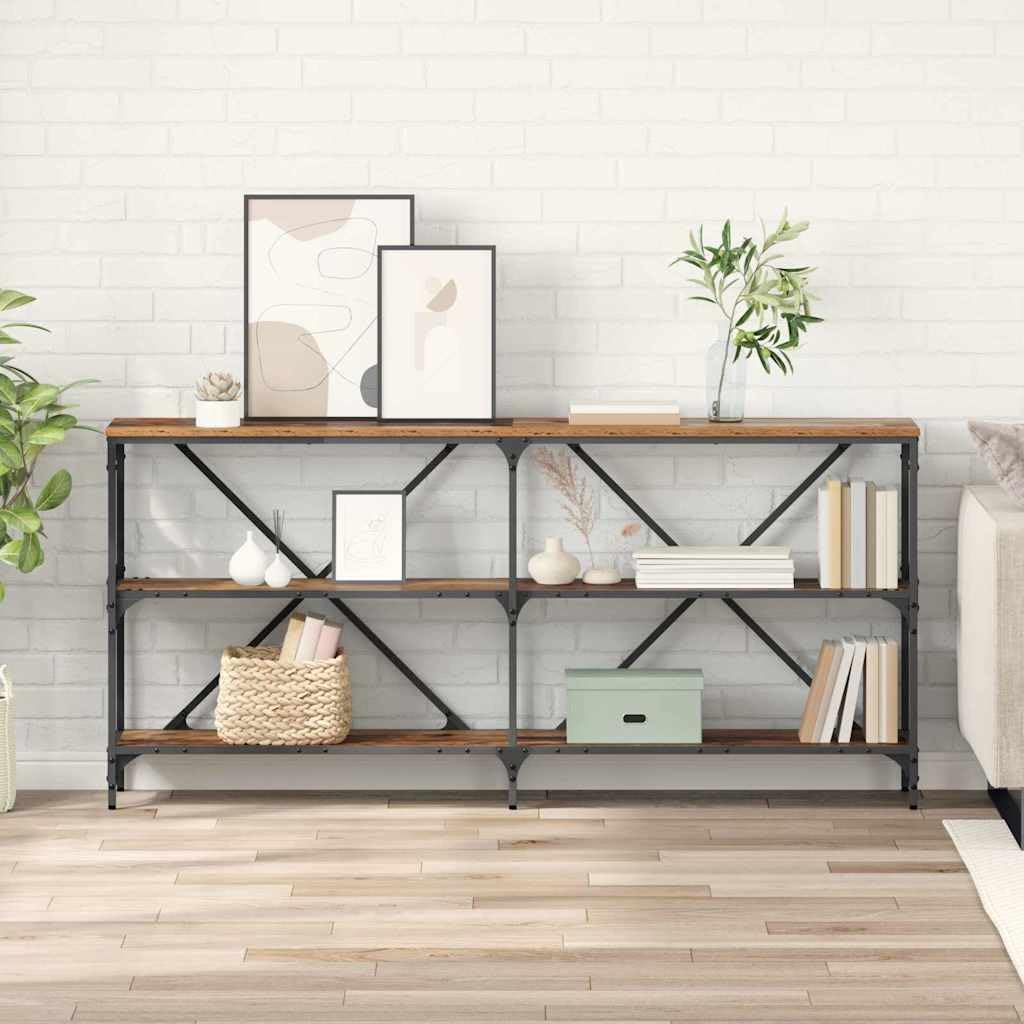 SXZenSpace Console Table 160x30x75 cm Engineered Wood Old Finish Hallway Furniture Slim Sideboard for Living Room Corridor and Bedroom