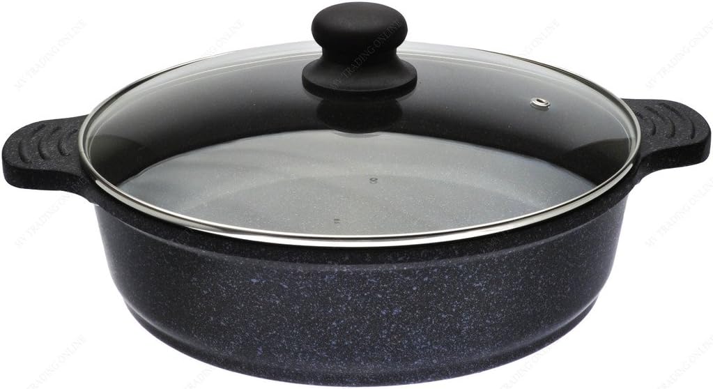 KW QPW28L Ceramic Marble Coated Cast Aluminium Frying Pan, 11-Inches