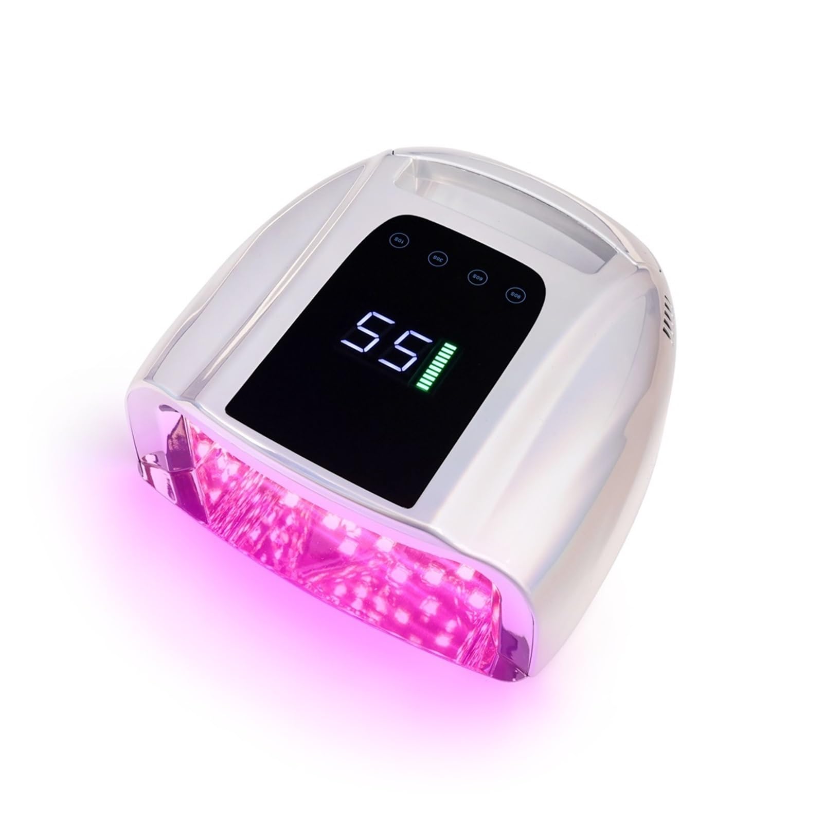 Lámpara de uñas LED UV 96w inalámbrica Curación batería recargable Gel curado para el hogar bricolaje(Silver)