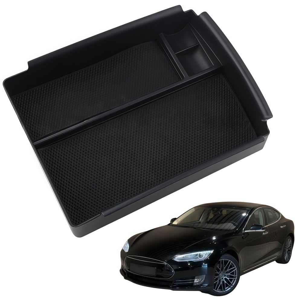 Zqxltsy Centre Console Armrest Organiser for Tesla Model S 2012-2020