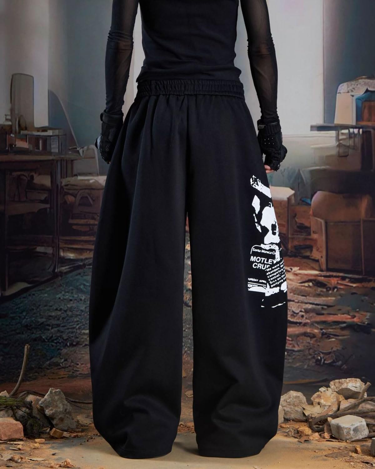Skateboard Frog Pantaloni Donna Gamba Curva Stampa di Personaggi Streetwear