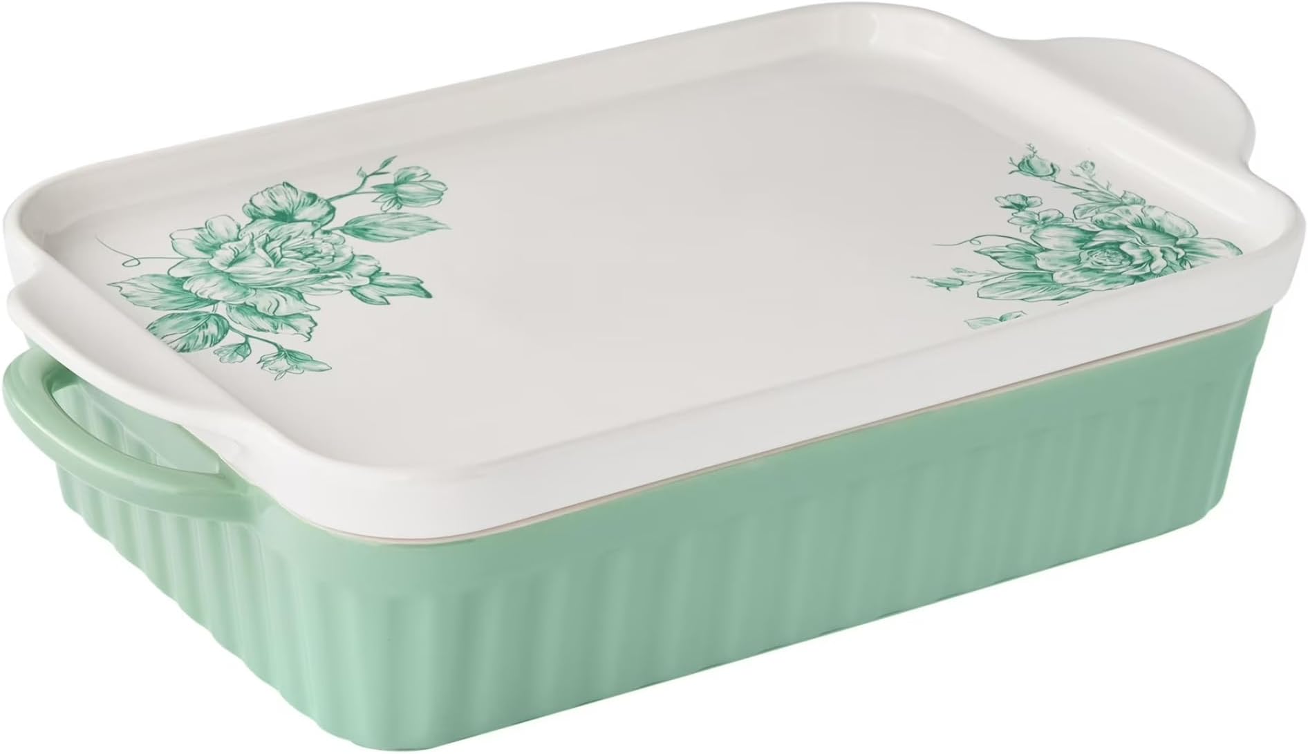 Rectangular Stoneware Baker with Platter Lid, 9" x 13"