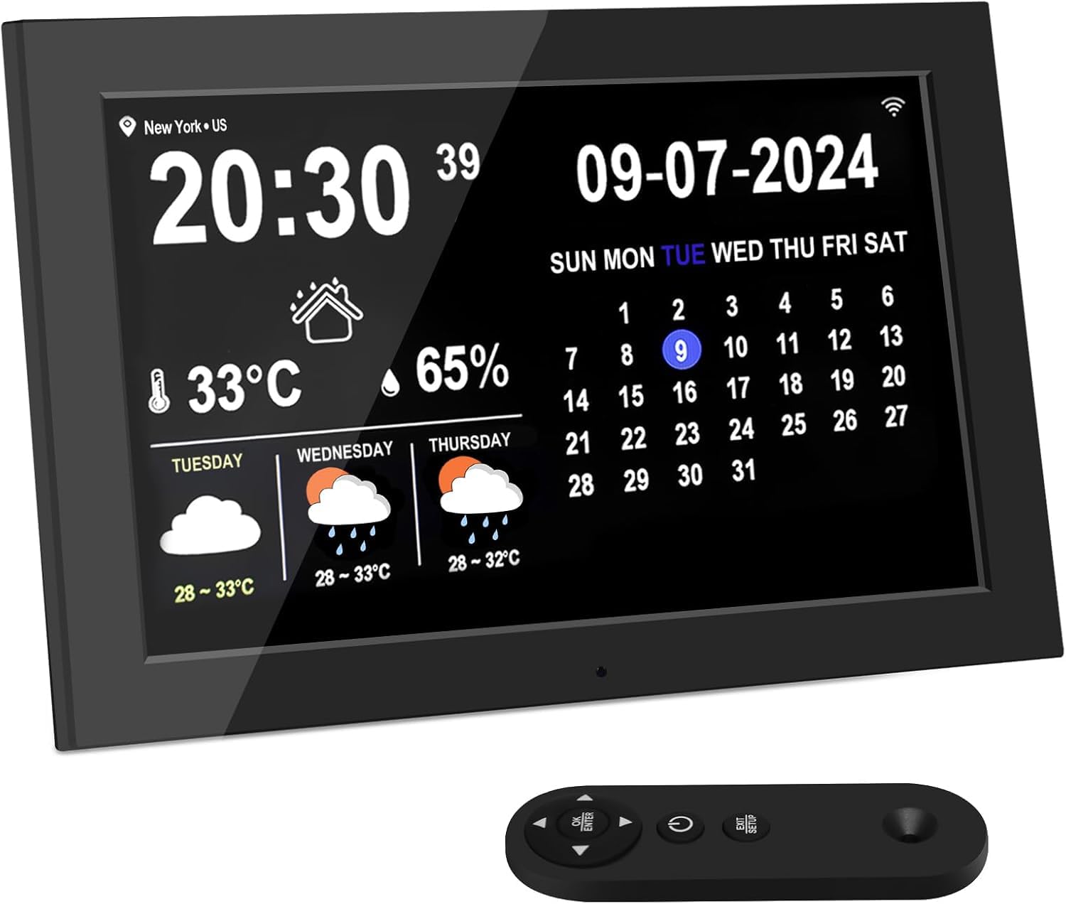 Digital Calendar, 10.1 Inch WiFi Smart Electronic Digital Desk Office Calendar with Clock Reminder Settings, Alarm Clock for seniors