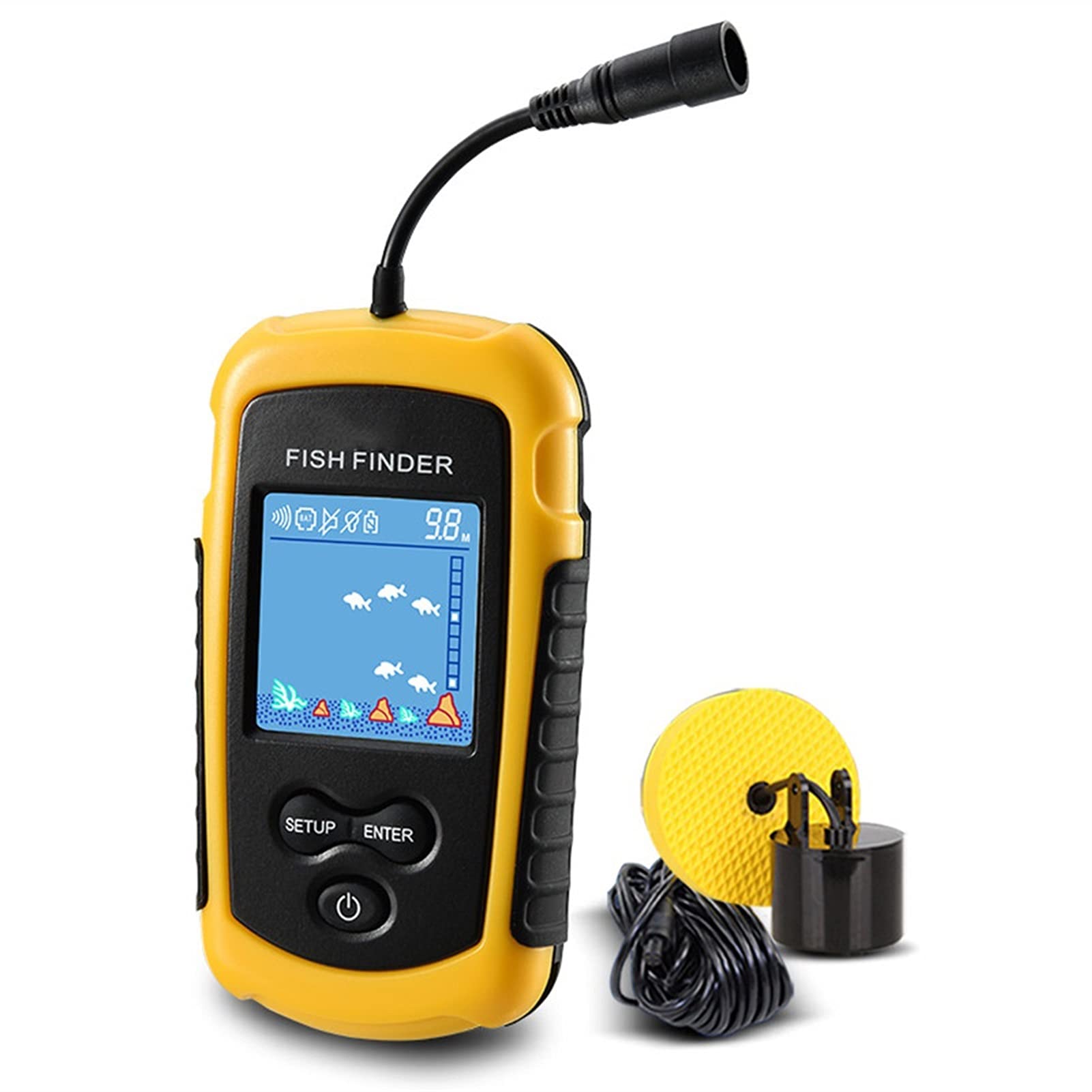 Camera Sous Marine, Détecteur de poisson LCD Écran couleur Portable Portable 100 m de profondeur de profondeur Sonar Echo Sounders Fishfinder Détecteur de Poisson Sous-marin étanche(Light Grey)
