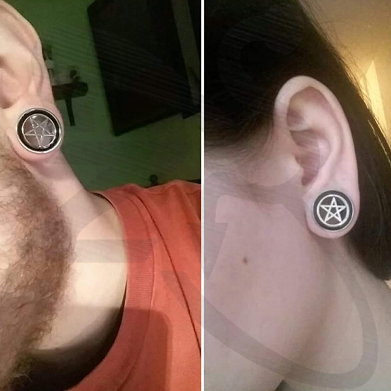 Pentagram Star Ear Plug Tunele Piercing ze stali nierdzewnej 316L do przekłuwania uszu