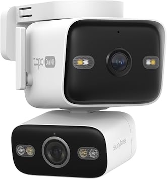 Tapo 4K Outdoor Dual Lens Pan/Tilt PoE/DC Wired Security Camera - 170 Wide-Angle + 8mm Zoom Lens, Free Person/Vehicle Detect, 360 View, Subscription-Free SD Storage or Optional Cloud - C575D