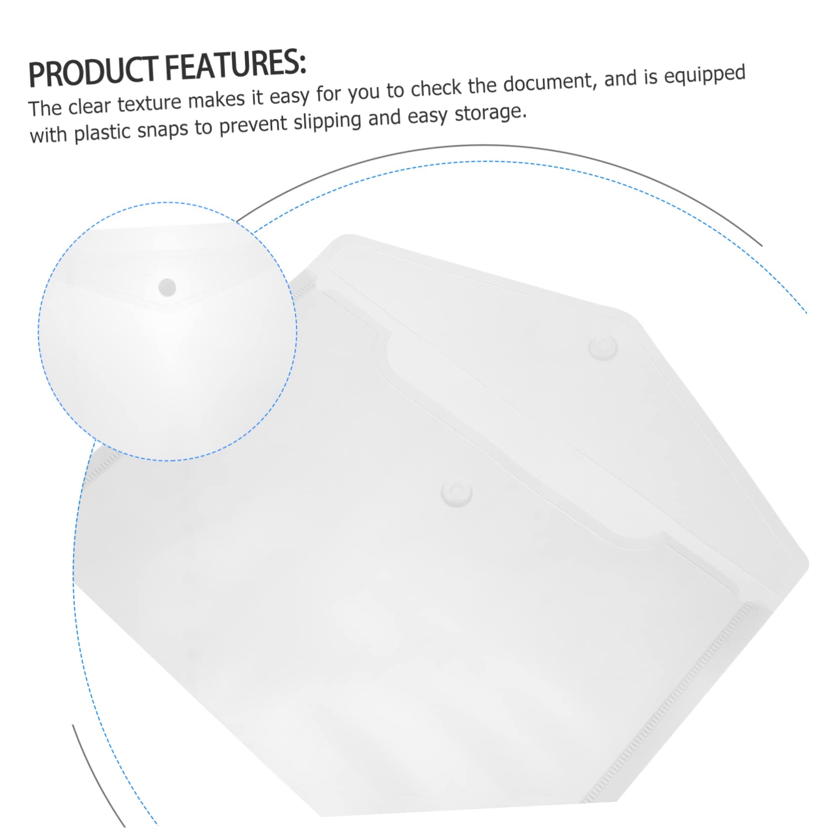 Buste per Documenti A4 Bottone, Plastico Bianco 40 Pezzi | Organizzatore di Documenti, Porta Documenti per Penne e Matite, Decorazioni Scuola
