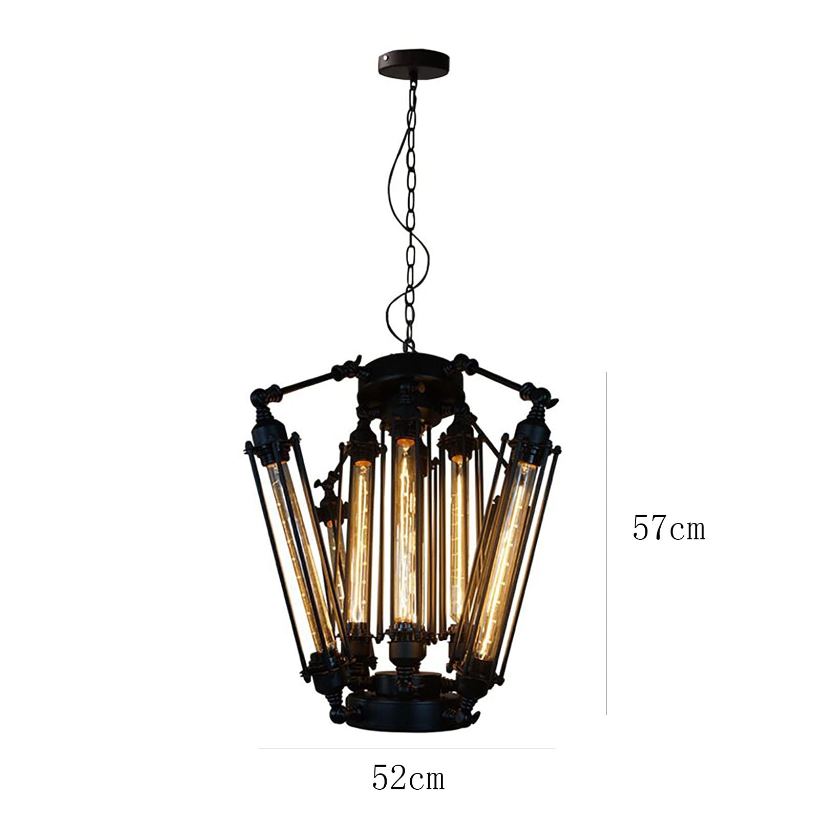 Simple Moderno Diablo Industrial'isla S Gran Lámpara De Araña,E27 Nórdico Industrial Retro Candelabro,Americano País Candelabro,Para Salón Comedor Dormitorio Bar-Negro. 52 * 57cm