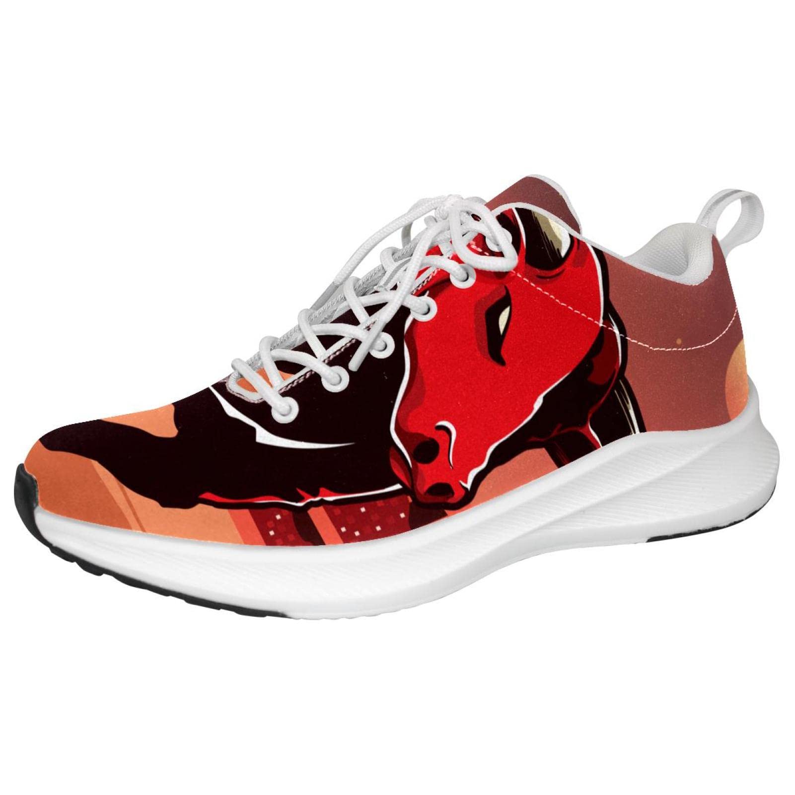 Scarpe da ginnastica uomo personalizzate Scarpe da passeggio leggere in esecuzione Scarpe da ginnastica casual atletiche rosse Angry, Multicolore, 42 EU