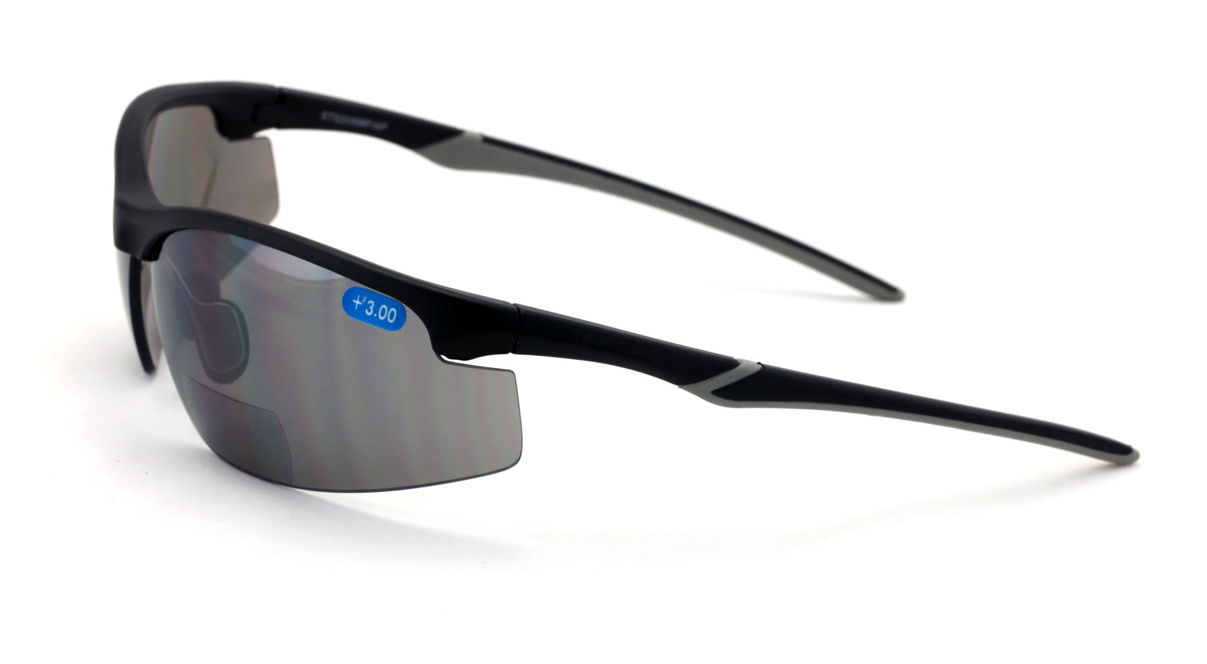 V.W.E. De Alto Rendimiento De Protección De Los Vidrios Rx-Bifocales De Seguridad Espejo Ligero Matiz Bifocales - Lector De Sol Gafas De Sol - (Negro Mate, 3,50)