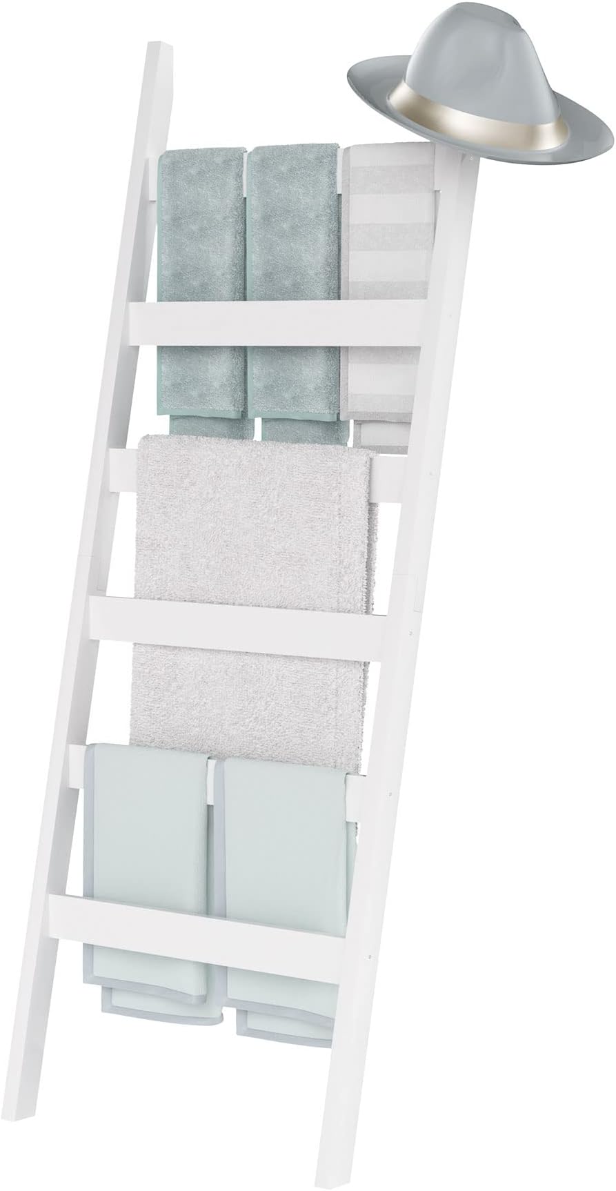 Amazon.com: ZHOMUD Bamboo Blanket Ladder, 6-Tier Blanket Holder, 68.9 ...