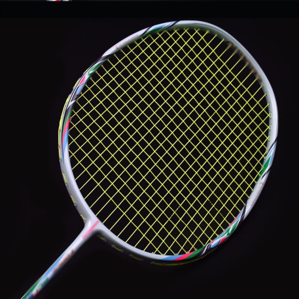4U Smash Type Badminton Racket Carbon Fiber 32 Pounds Offensive Single Shot for Adults
