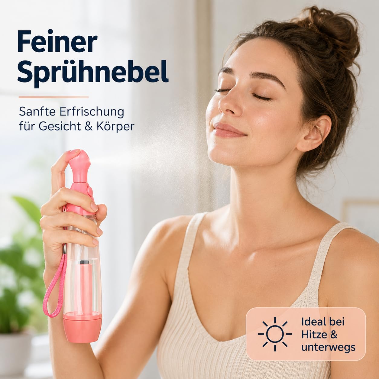Set mit 3 manuellen Wasserzerstäubern – nachfüllbares Wasserspray – tragbar, Kunststoff, Wasserspray, ideal für Gesichtspflege und Bodys, Pumpdruck-Wasser-Zerstäuber Zur Abkühlung, 90ml (A-3PCS)