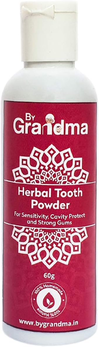 ByGrandma Sensitivity Relief And Herbal Tooth Powder | 100% Natural & Homemade - 60 Gm | Helps In Bad Breath, Sensitivity Problem, Tooth Decay (Pack of 1)