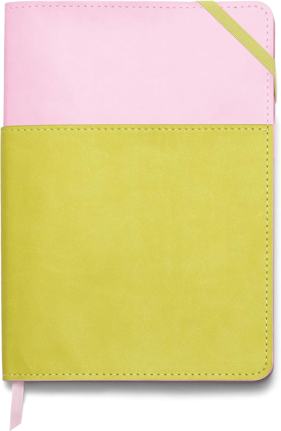 DesignWorks Ink Pocket Journal - Small Vegan Leather Notebook for Writing, Note Taking & Journaling - Wrap-Around Pocket, 192 Lined Pages, 6" x 8.5" - Lilac & Matcha
