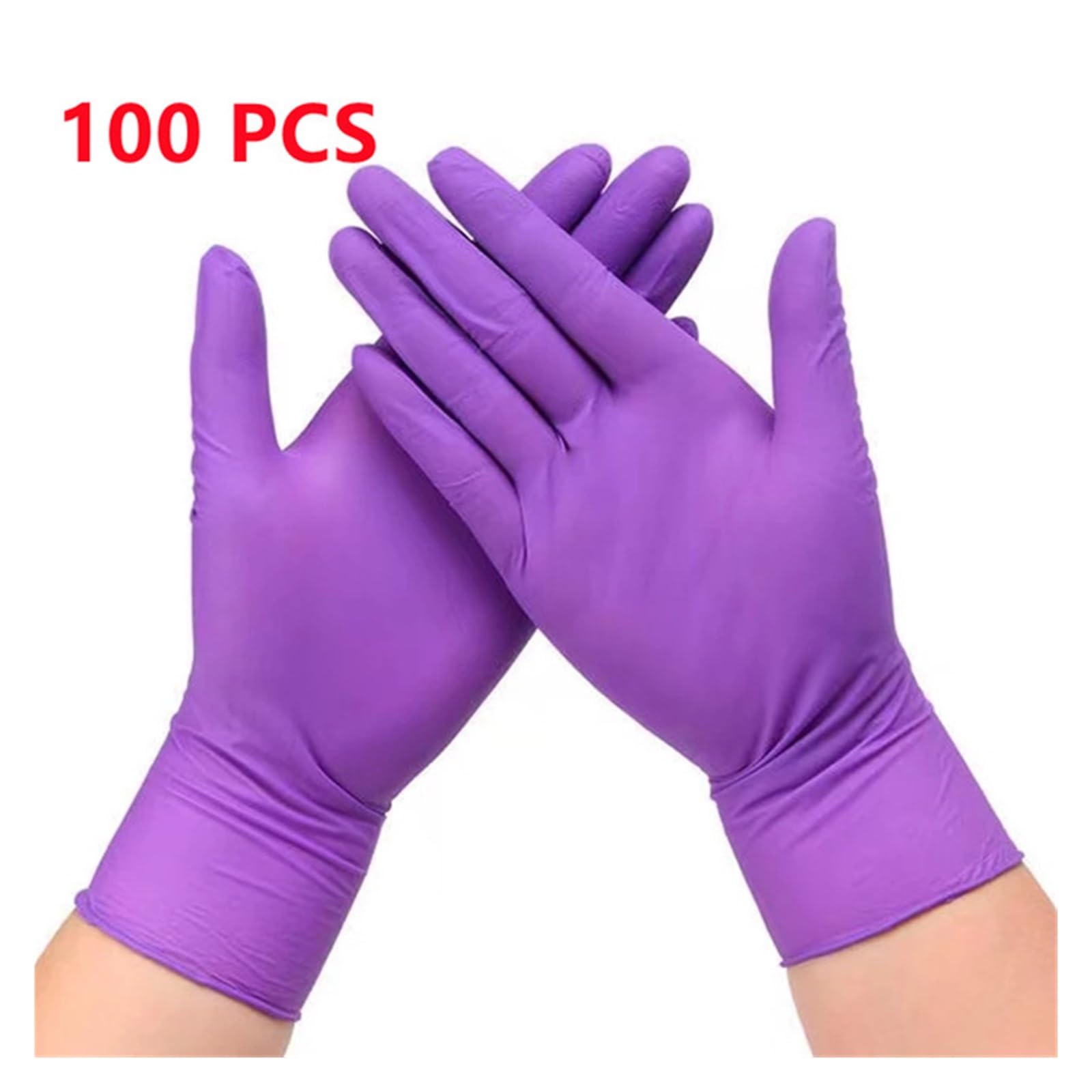 20/50/100 Szt. Fioletowe Jednorazowe Rękawiczki Nitrylowe 5Mil Grube Czyszczenie Bez Lateksu Gotowanie Kuchnia Mechanik Przemysłowy(Purple 100PCS,L)