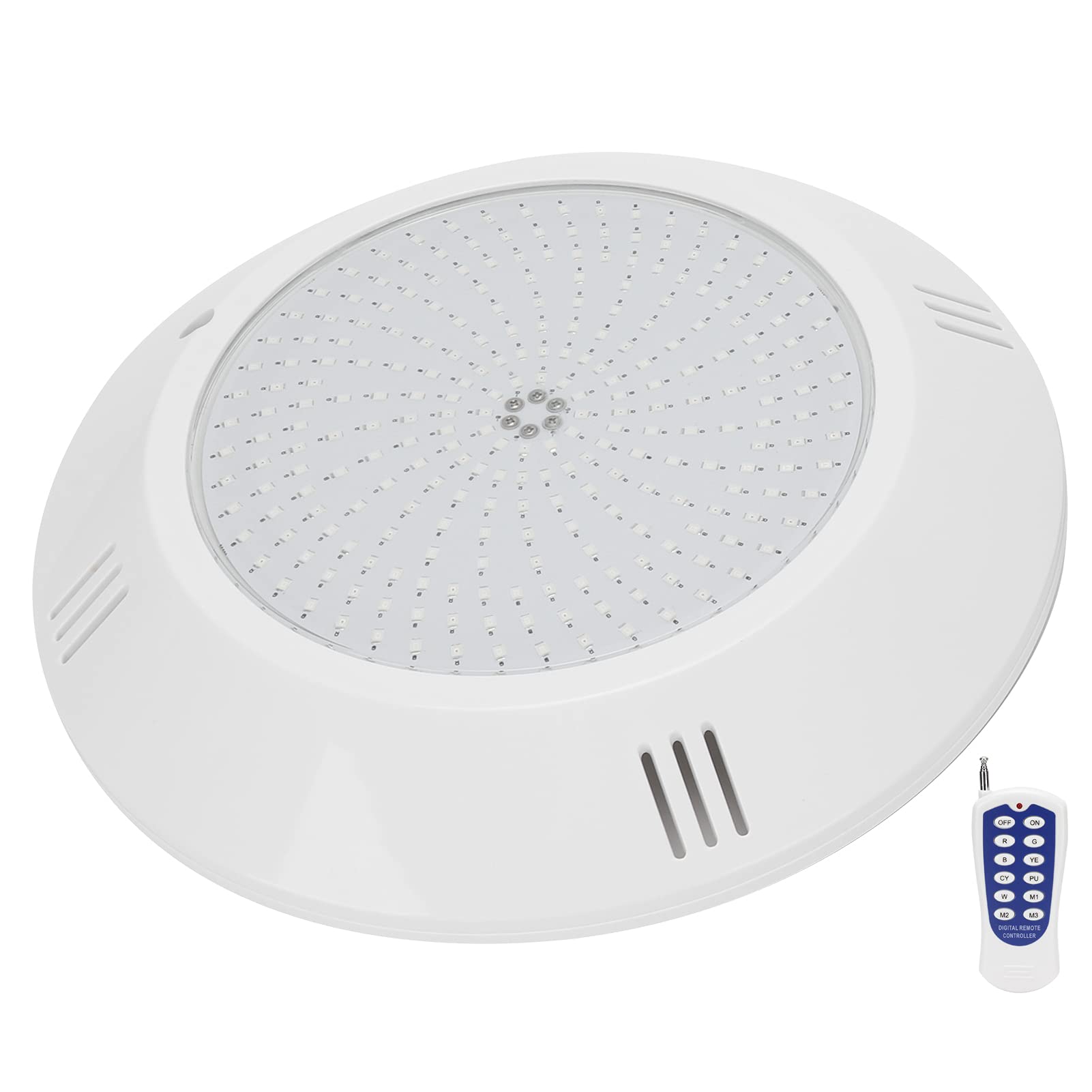 Ejoyous Oświetlenie Basenowe RGBW Oświetlenie Basenowe 18W AC12V z 252 Diodami LED PC Żywica ABS IP68 Pilot 7 Kolorów 3 Tryby dla Fontanny Basenowej Ogród Podwodne