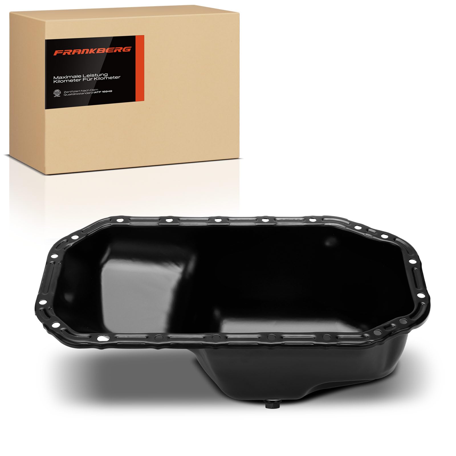 Frankberg Coppa dell'olio coppa dell'olio motore con tappo di scarico | 032103601A; Compatibile con: Felicia I Pick-up 6U7 6UF, Polo 6N1, C.a.d.d.y II MPV 9K9B, Arosa 6H1, Polo Variant 6V5