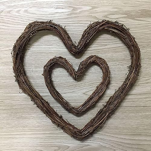 LUMoony Rattan Herz Kranz 1pcs 35cm Weinrebenkranz Kranz Rustikal aus...