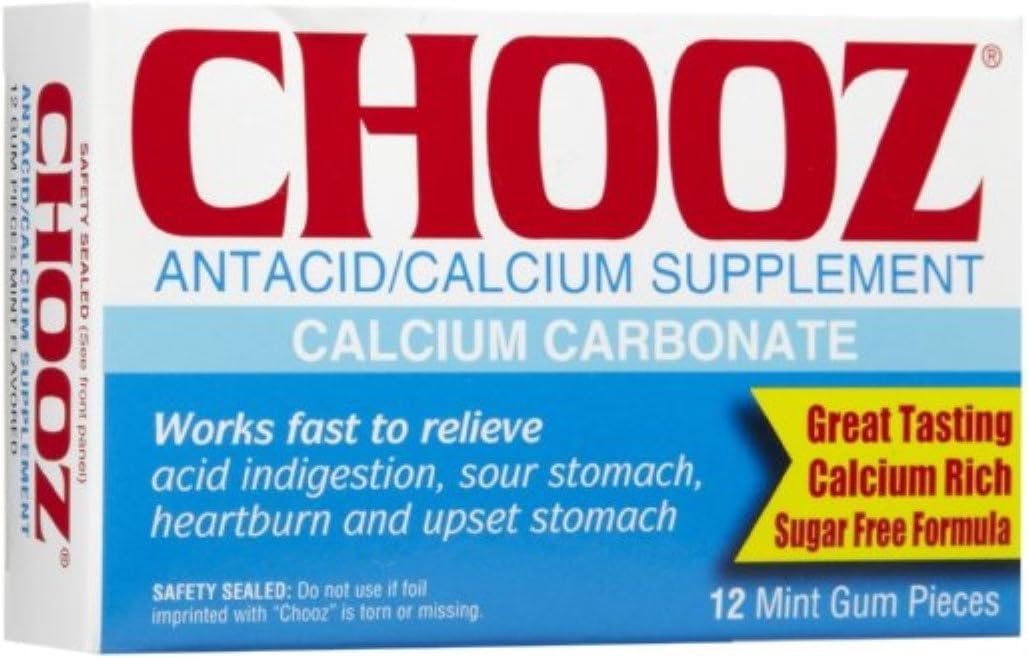 Chooz Antacid/Calcium Mint Gum 12 ea (Pack of 4)