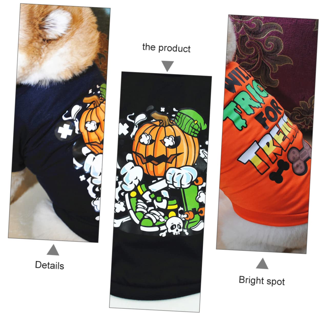 Didiseaon 6pezzi Costume Per Cani Di Halloween Da Maglietta Per Animali Domestici Design Divertente e Vestiti Per Cuccioli Comodi e Caldi Adatto Per Festività e Occasioni Speciali