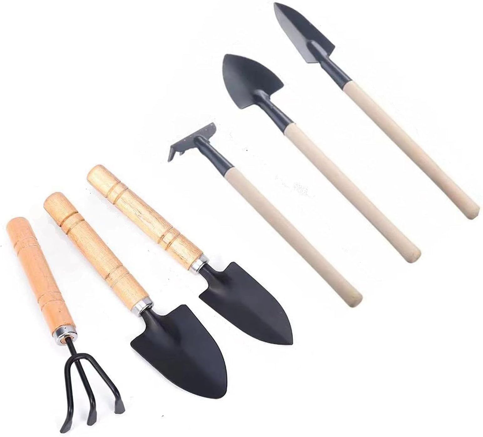 Milisten Mini-Gartenwerkzeug-Set – 4-tlg. Mit Schaufel, Rechen, Mistgabel – Aus Holz & Eisen Für Puppenhaus, Deko, Kinder
