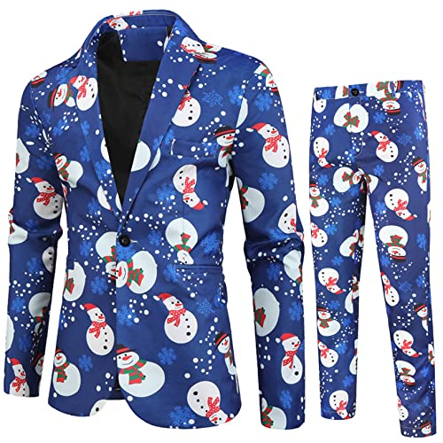 Suit de Noël pour hommes veste et pantalon de costume costume de fête nouveauté