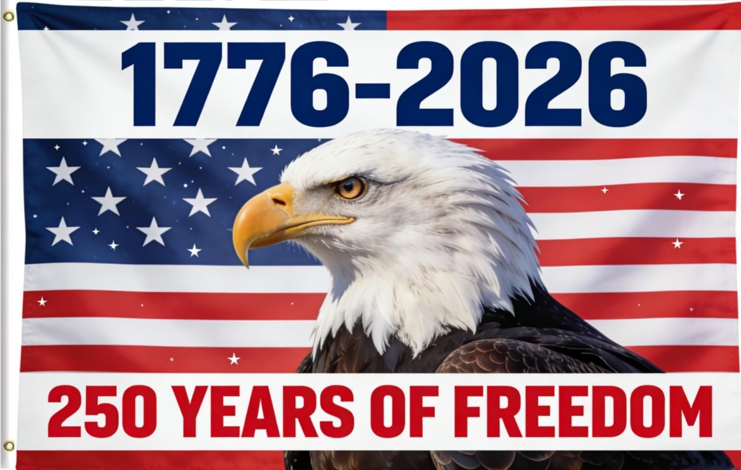 Double Sided 3ply USA Anniversary Flag 3x5 FT 3ply, America Birthday Independence Day Flags,Strong Canvas Header,Outdoor and Indoor Decor Banner,Fade Proof Polyester Flags with Brass Grommets. (B, 3X5 3PLY)