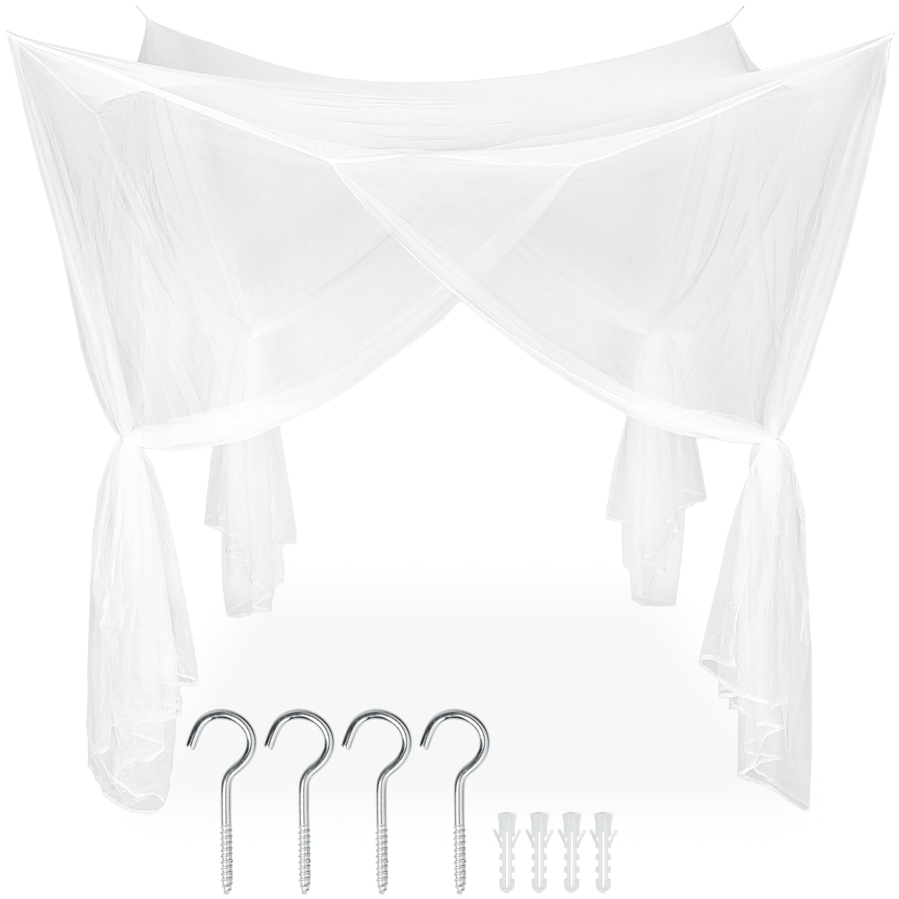 tectake Moskitonetz Bett – Bettvorhang/Baldachin 220 x 220 x 210 cm