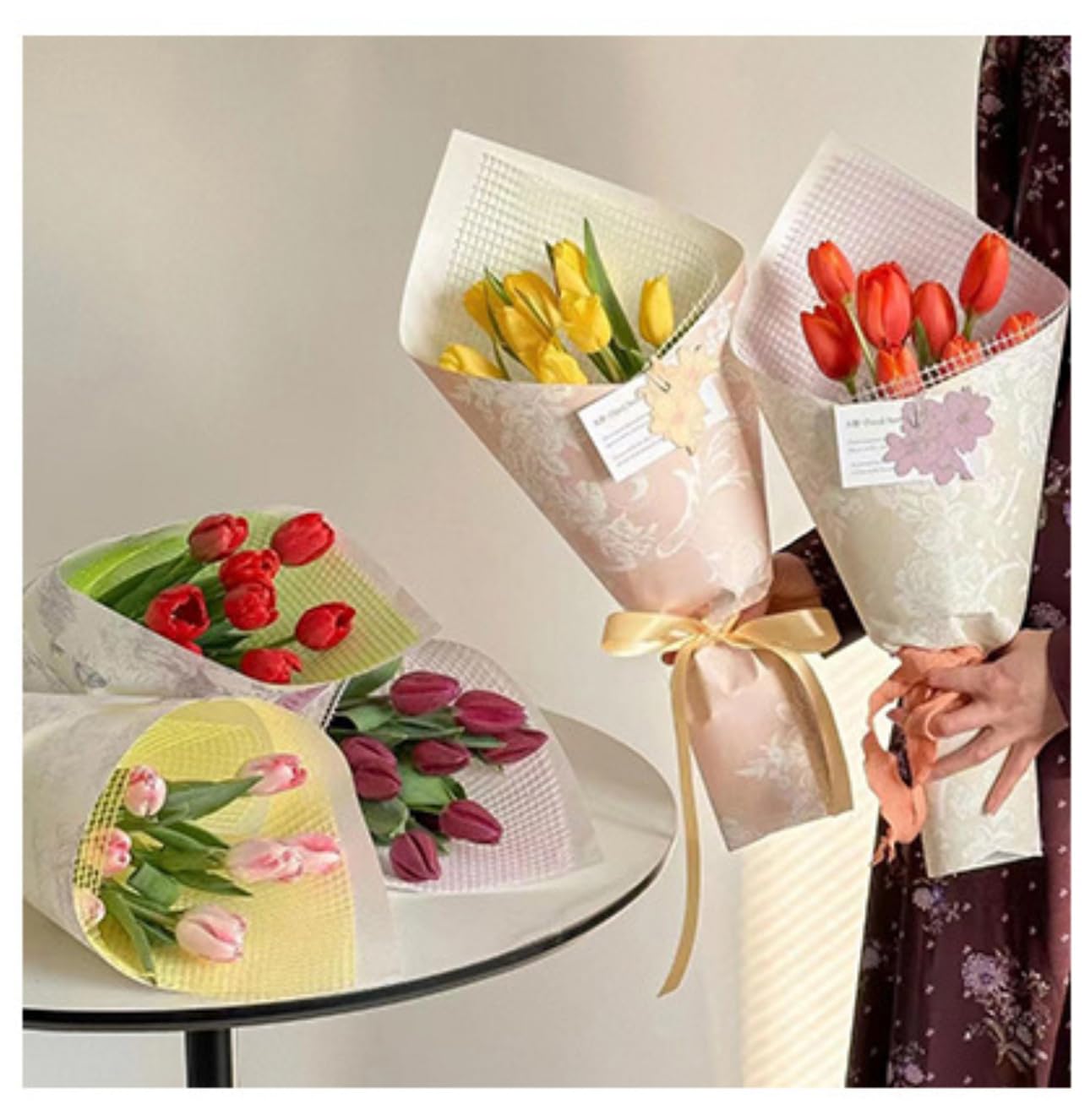 Metallscharnier-Clips, kleine Bulldog-Clips, Großlochtüll, Deko-Netzband, breites Geschenkband, for DIY Blumen Geschenkverpackung, Tischdeko, Geburtstag(Red)