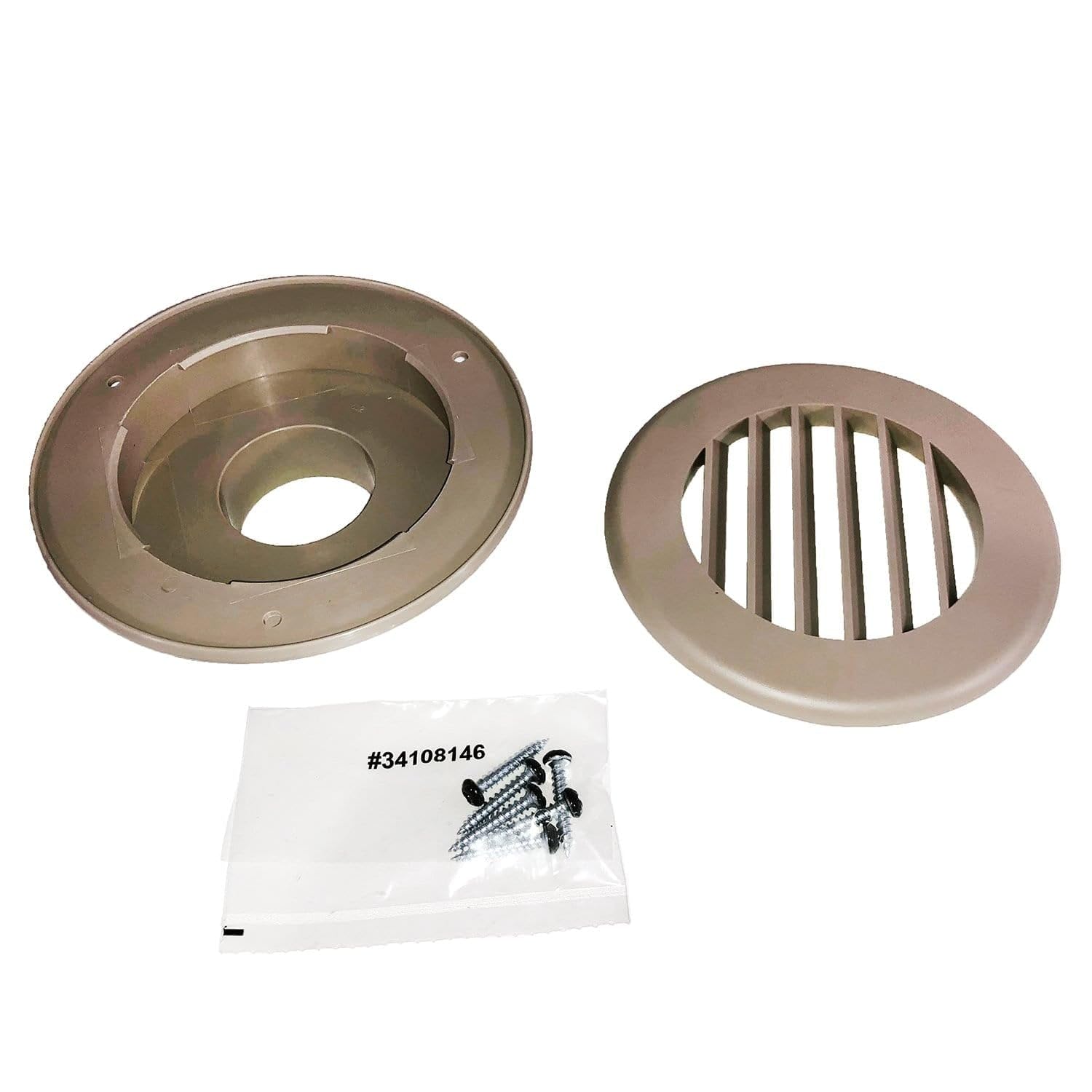 Thetford RV Camper Thermovent 2 inch Ducted Heat Vent Without Damper Tan Brown PN 94263