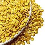 SE Si&Moos Gold Confetti Sprinkles Edible Gold Sequin Sprinkles Gold Quins Sprinkles for Cake Decorating,Cupcake Cookie, Ice Cream Donuts and Lollipops Toppers 3 OZ
