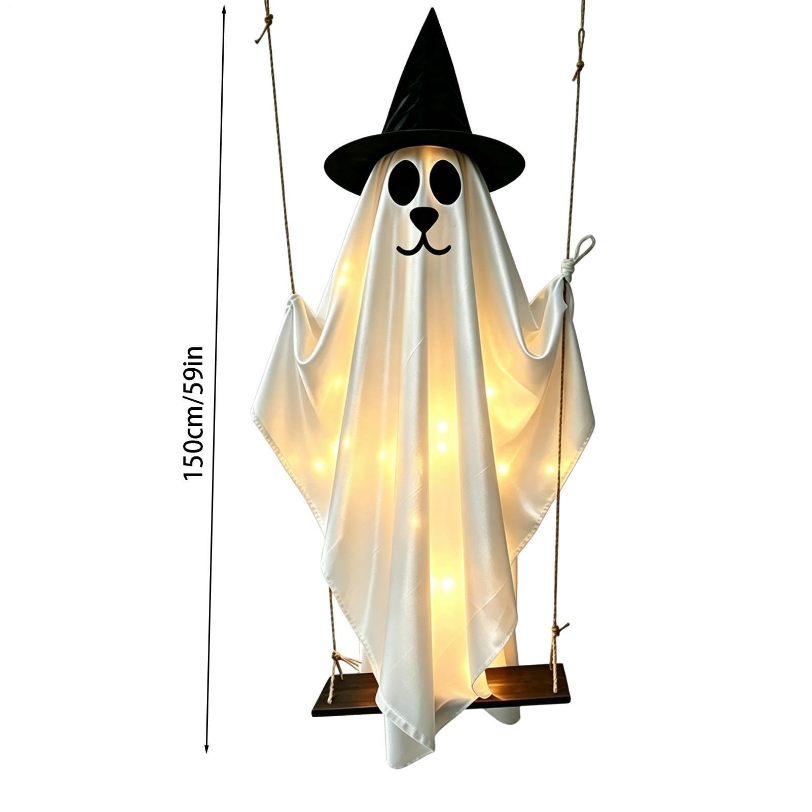 Decorazioni Halloween All'Aperto Cane Fantasma Altalena Luminosa 150 Cm