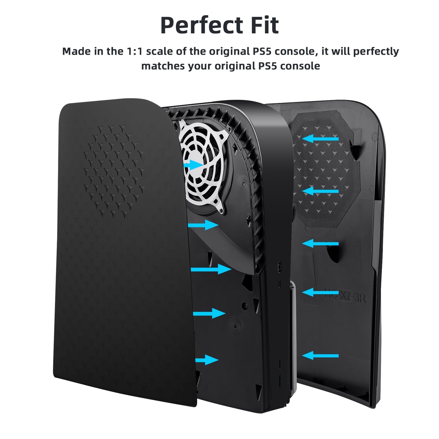 Mcbazel PlayStation 5 Faceplate Ersatz Seiten Panels Hard Faceplate für PS5 Disc Edition schwarz