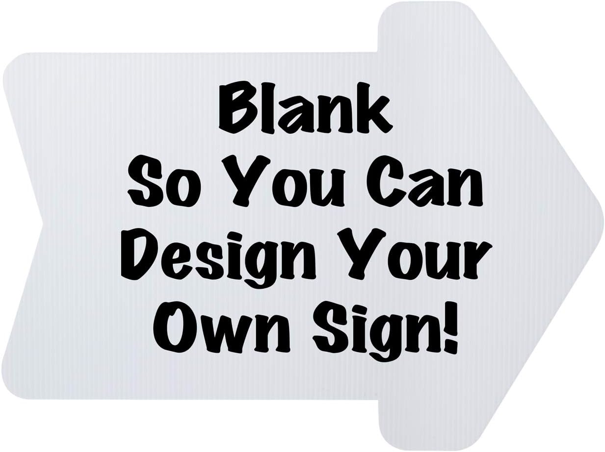 Durable Blank Arrow Shaped Corrugated White Yard Sign Kit Includes DIY Signs and Easy Step Yard Stakes (3, Blank Arrow)