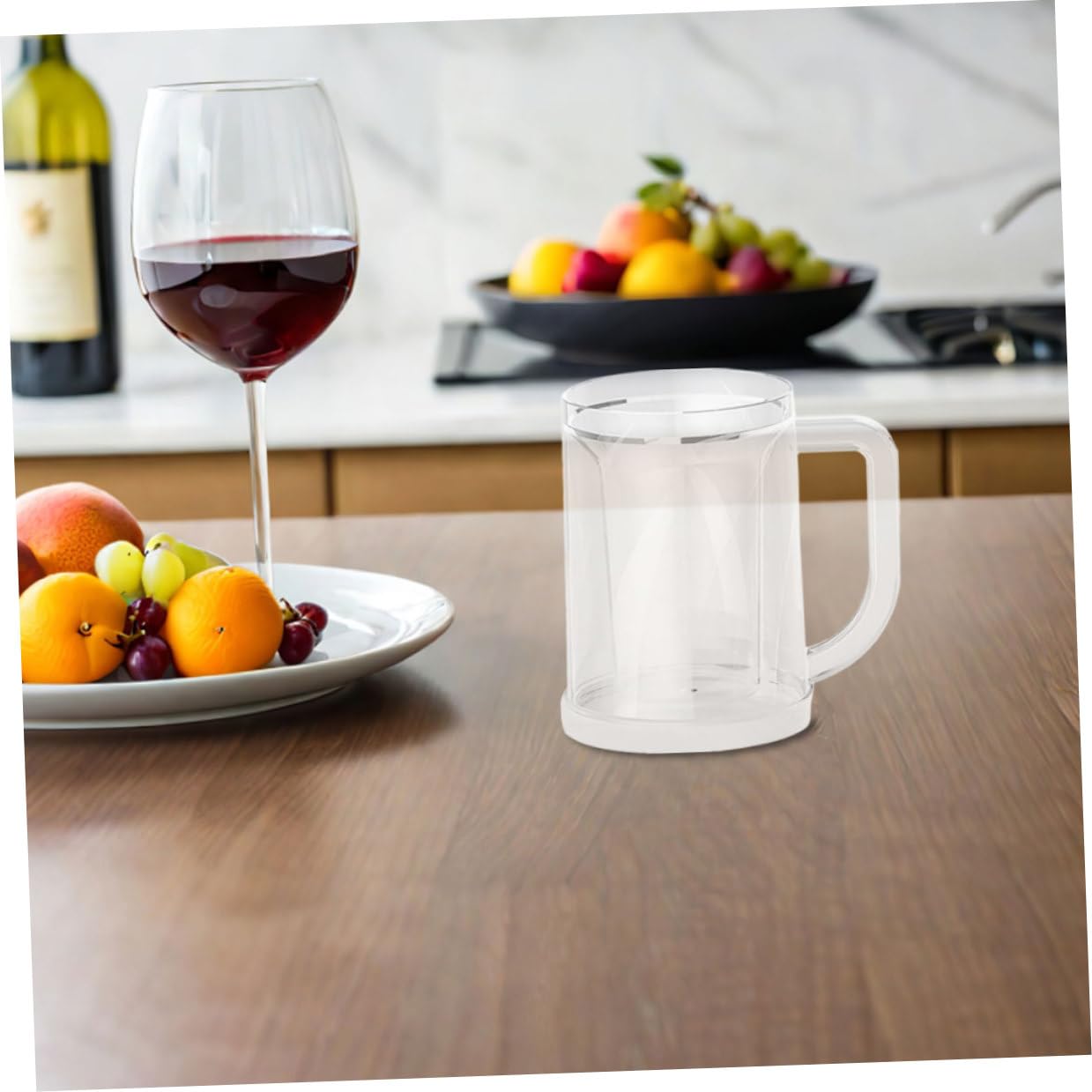 Cabilock 2pièces Gobelets Réutilisables pour Congélateur Tasses à Glacées Gobelets Givrés Réutilisables Verres à Bière Glacés Transparents pour Boissons Froides